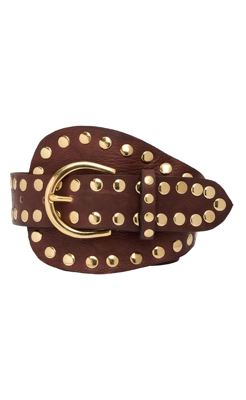 Tim & Simonsen Bælte - Dunja Stud - Chokolate/Gold