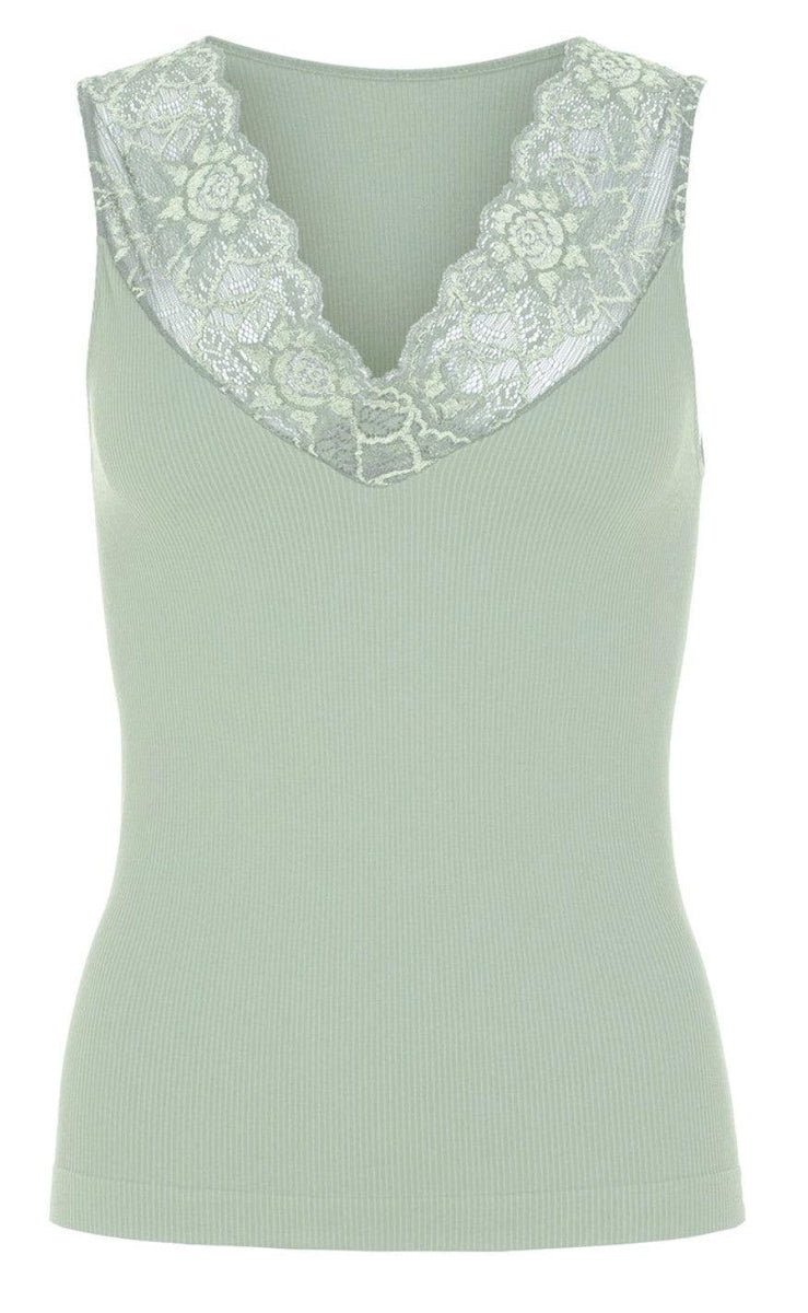 Tim & Simonsen Top - Belen V-Lace Top i Bianco