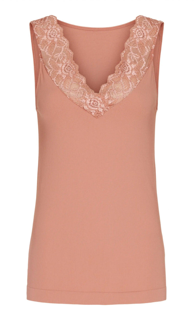 Tim & Simonsen Top - Belen V-Lace - Peach (vendbar)