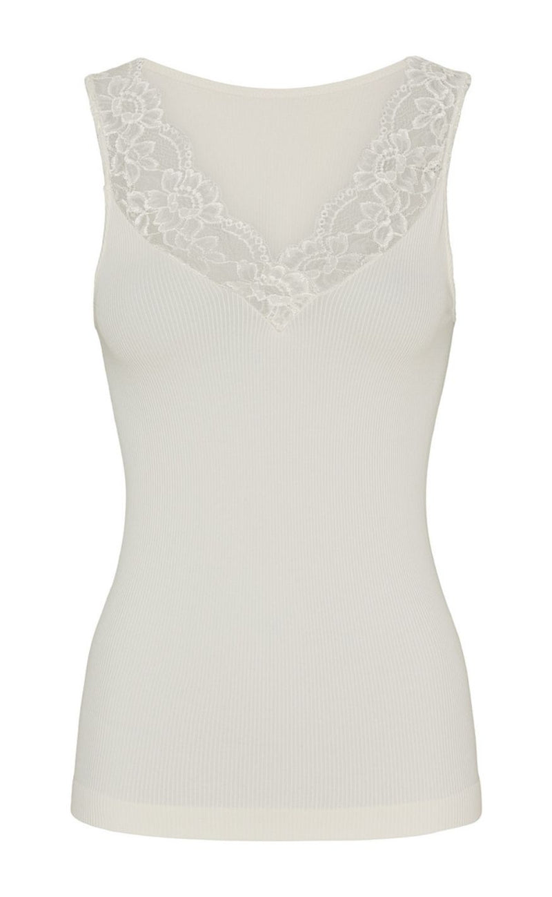 Tim & Simonsen Top - Belen V-lace - Ivory (vendbar)