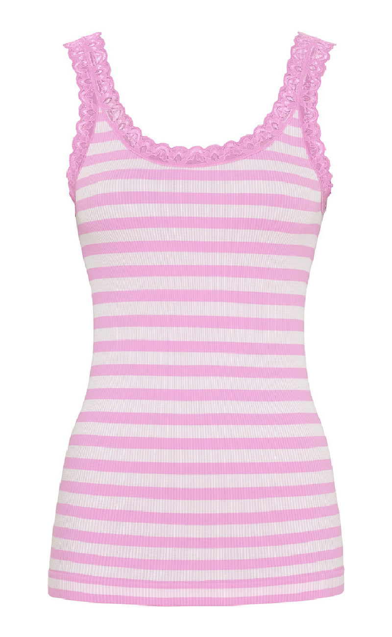 Tim & Simonsen Top - Isa Rib - Macaron/Bianco