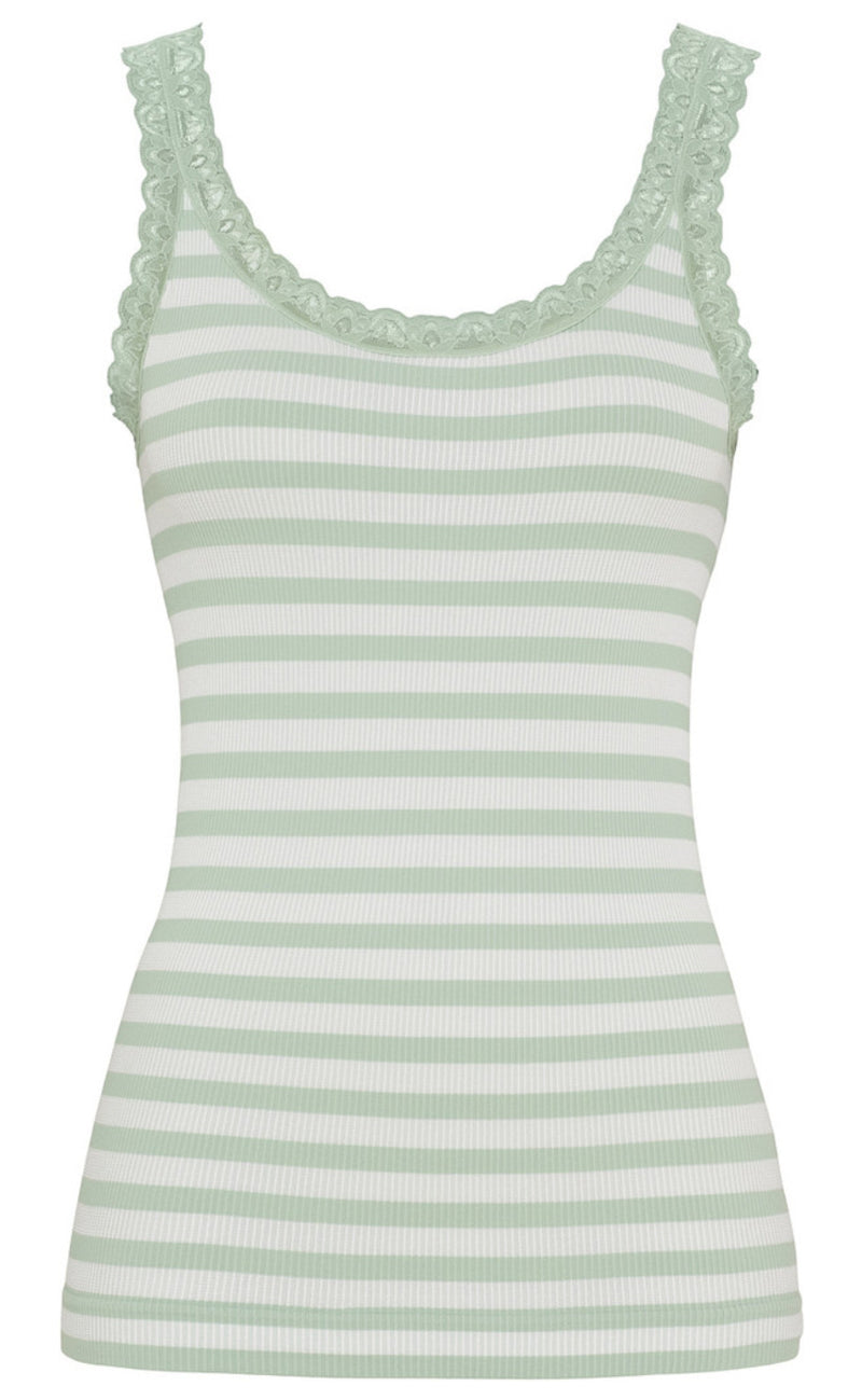 Tim & Simonsen Top - Isa Rib - Menta/Bianco