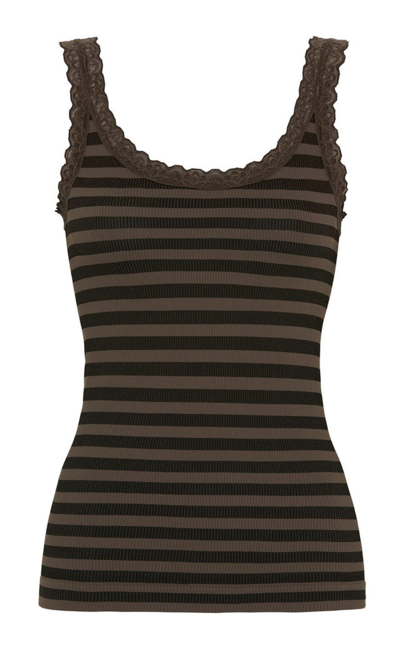 Tim & Simonsen Top - Isa Rib - Nero/Noce