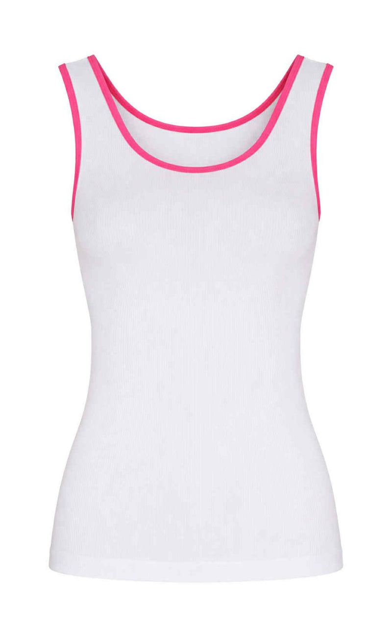 Tim & Simonsen Top - Marie Rib - Bianco/Bubble Flou