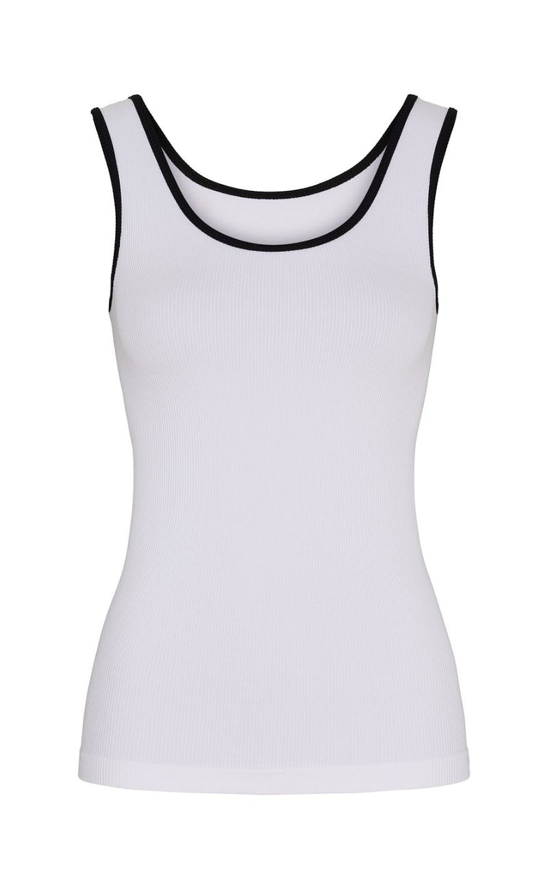Tim & Simonsen Top - Marie Rib - Bianco/Nero