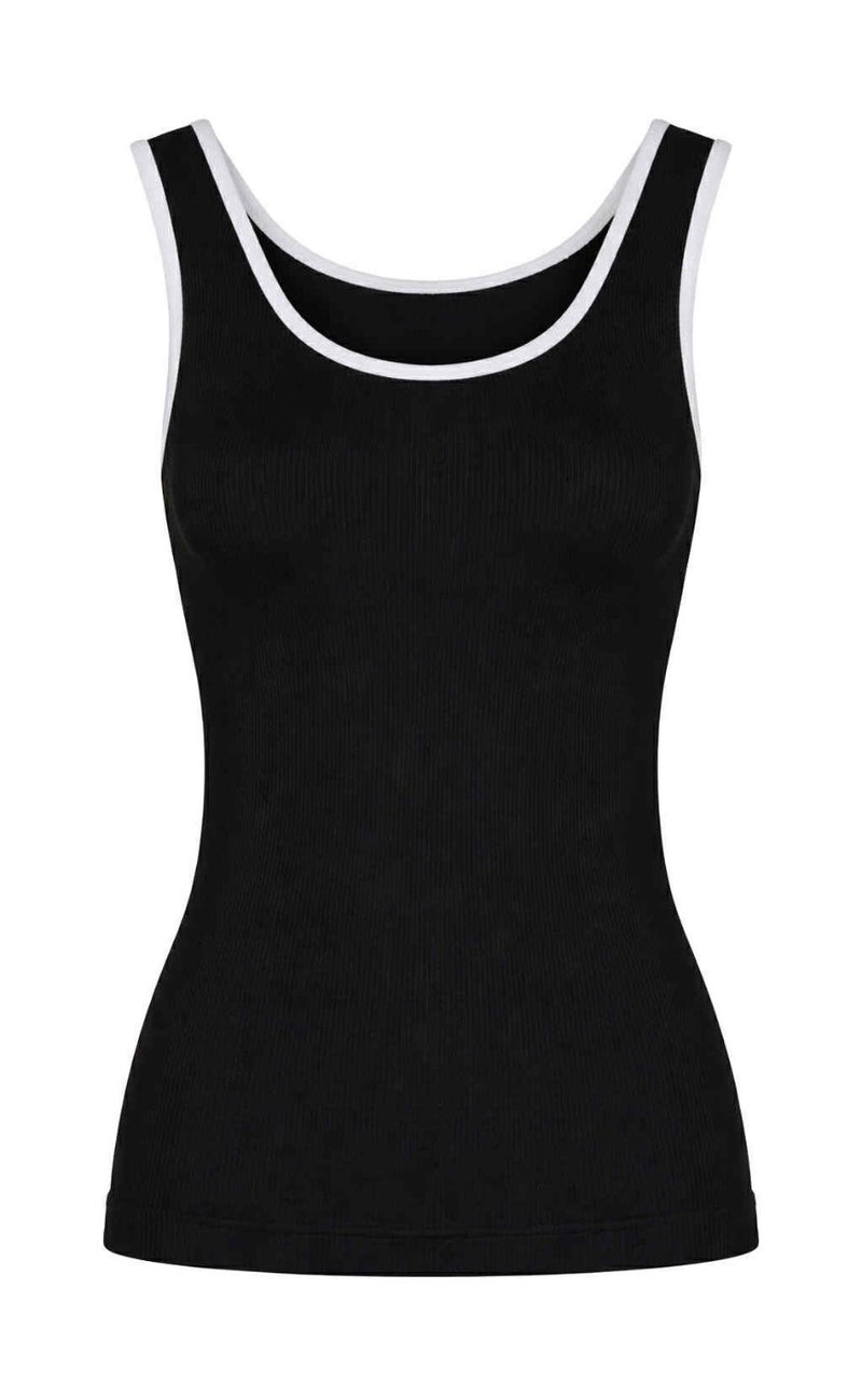 Tim & Simonsen Top - Marie Rib - Nero/Bianco