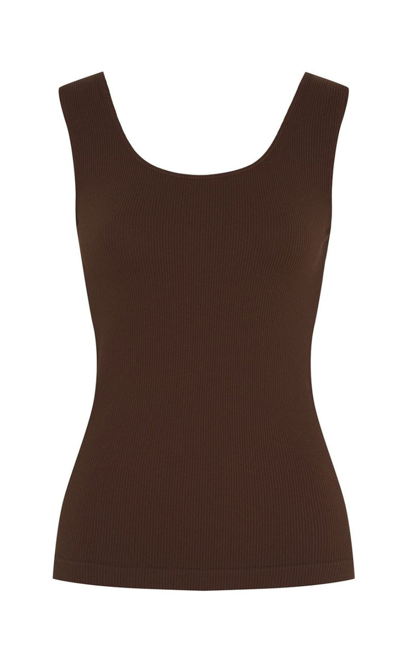 Tim & Simonsen Top - Tulle Rib - Cioccolato