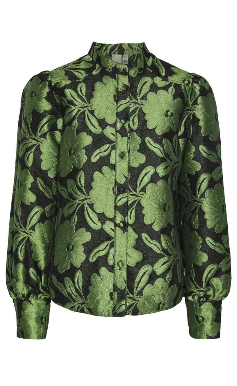 YAS Skjorte - Sine - Black / Classic Green