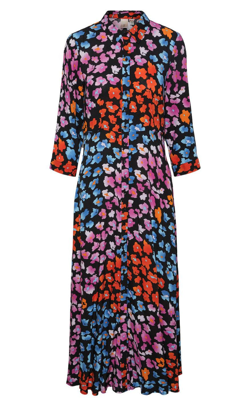 YAS Skjortekjole - Savanna Long - Black/Liro