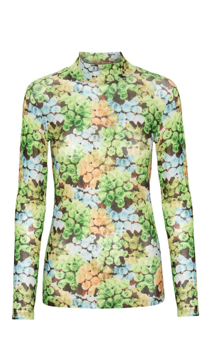 A-View Bluse - Lulu - Multicolor Green