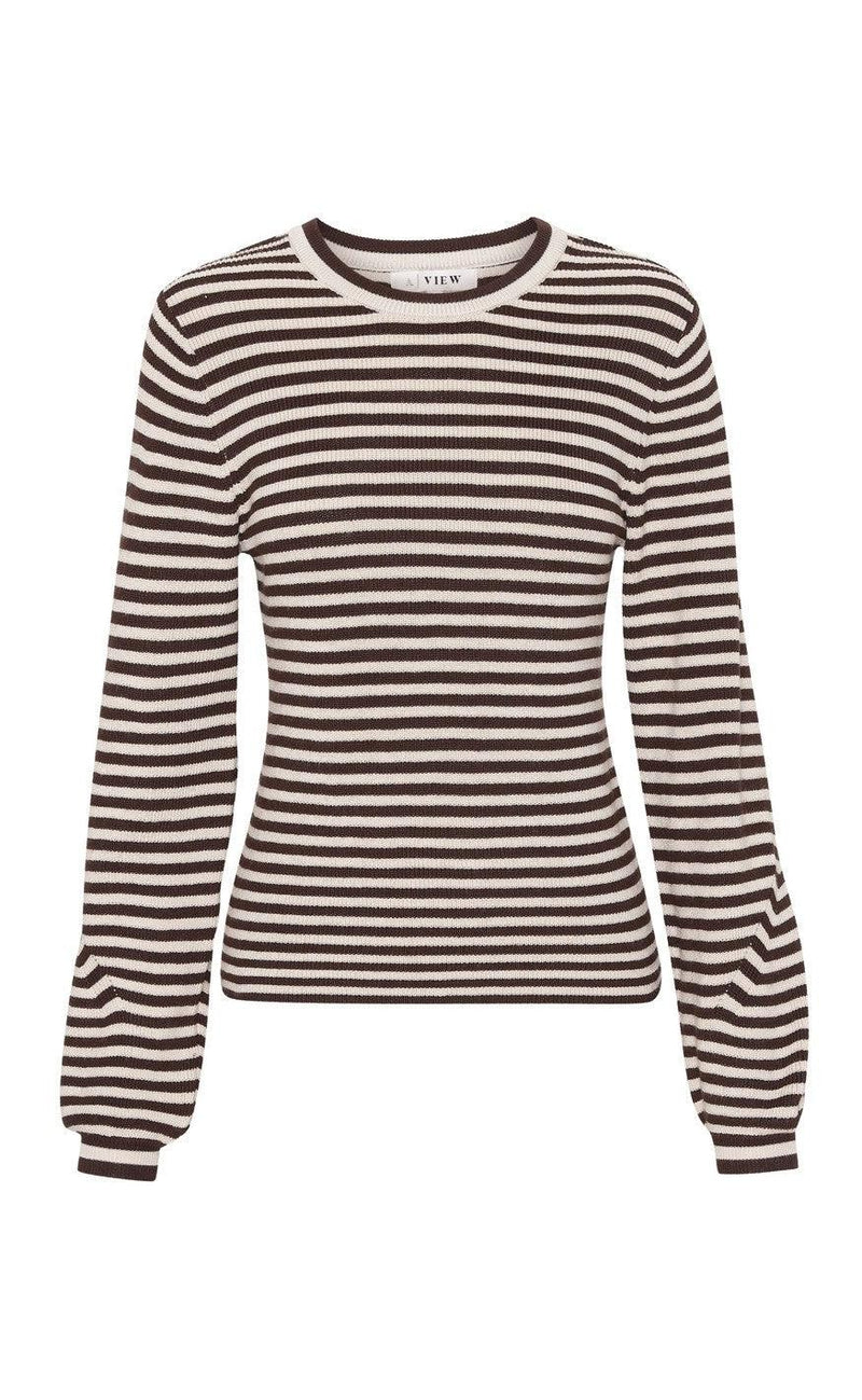A-View Bluse - Violet - Brown/Sand