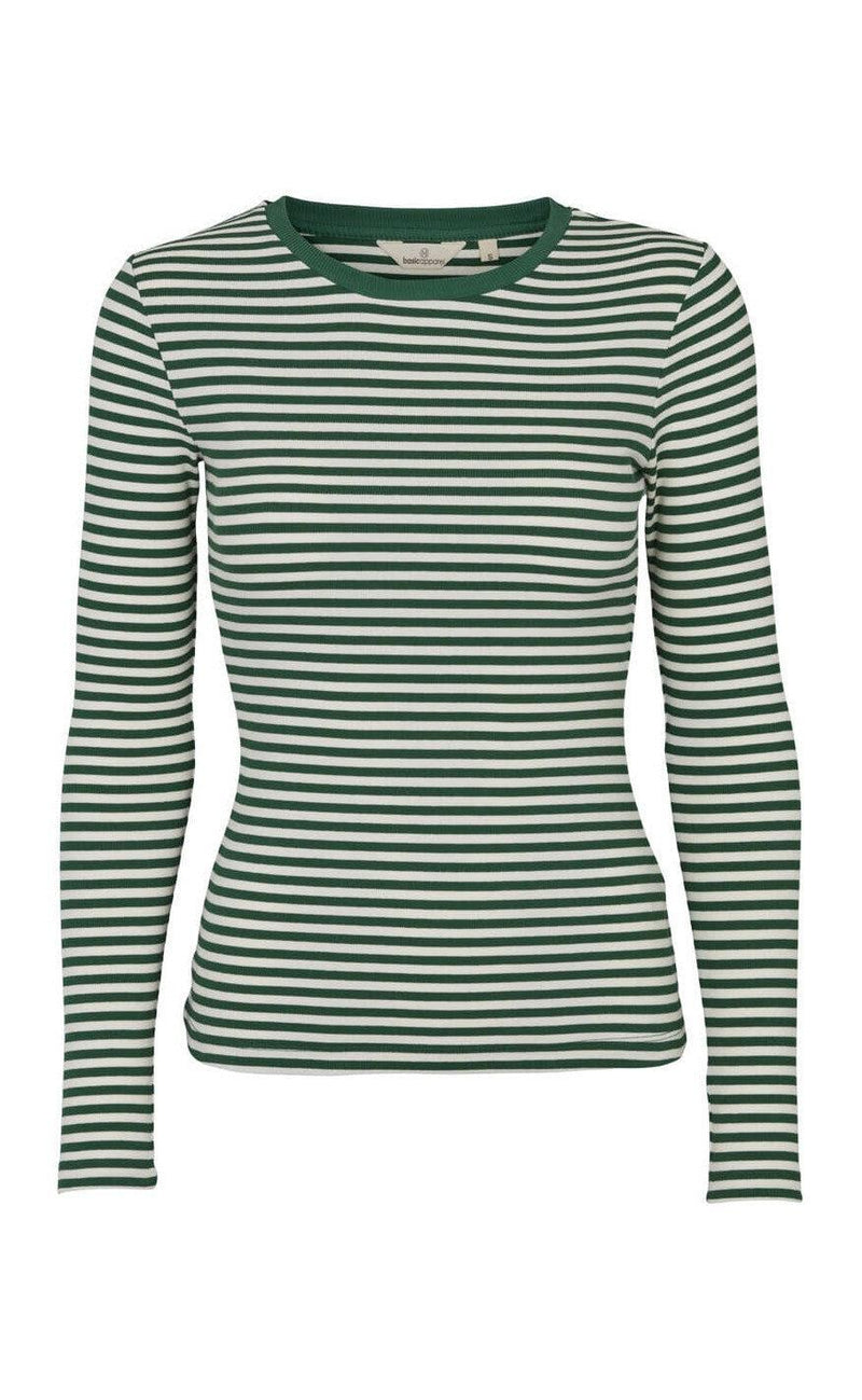 Basic Apparel Bluse - Ludmilla - Eden/Whisper White