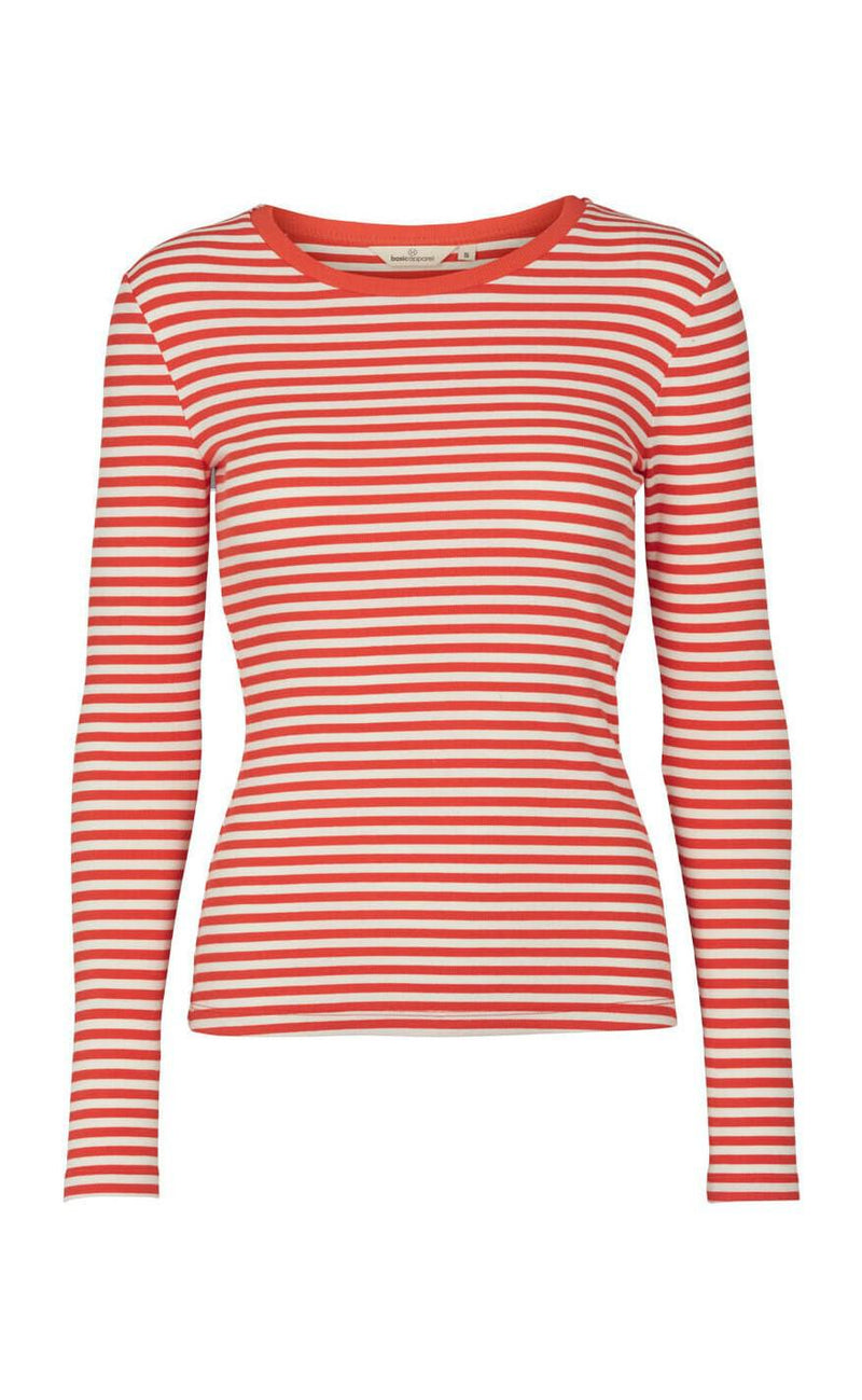 Basic Apparel Bluse - Ludmilla - Spicy Orange/Whisper White