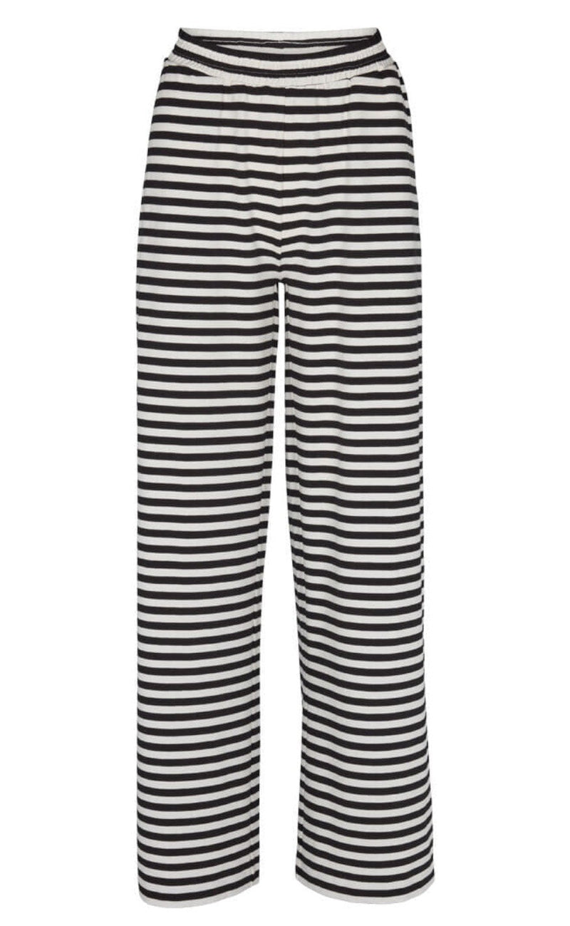 Basic Apparel Bukser - Elba - Black/Off-White