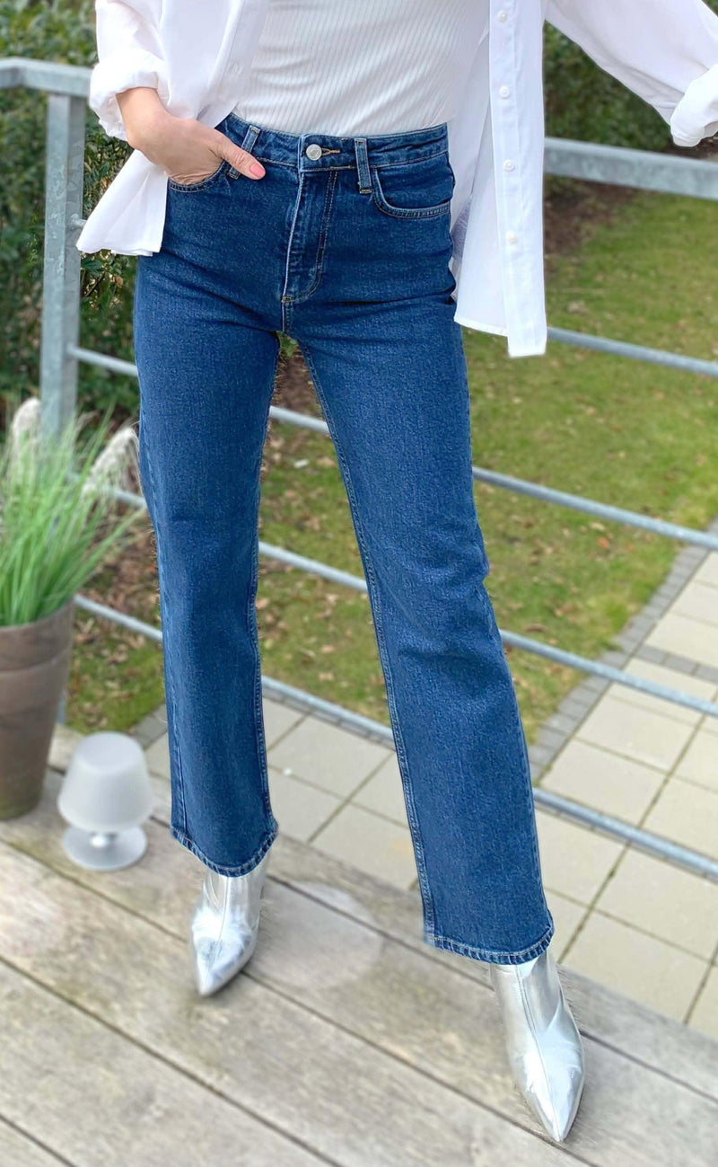 Basic Apparel Bukser - Ellen - Mid Blue