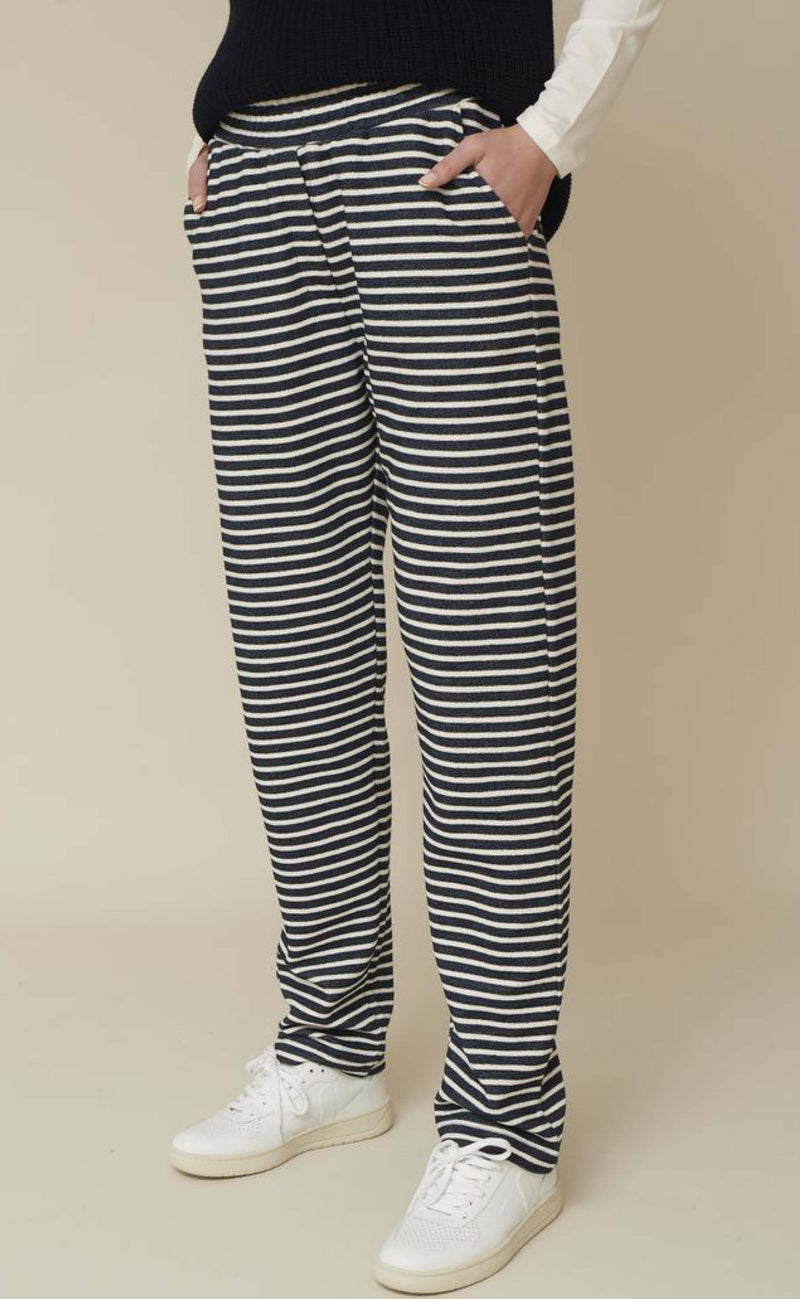Basic Apparel Bukser - Vendela - Navy / Off White