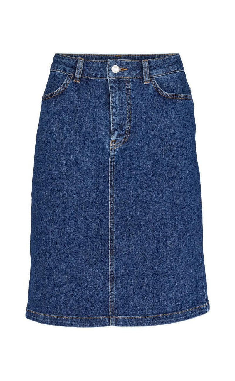 Basic Apparel Nederdel - Elisa - Mid Blue