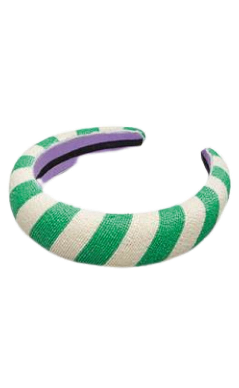 Beck Söndergaard Hårbånd - Striped Beaded - Bright Green
