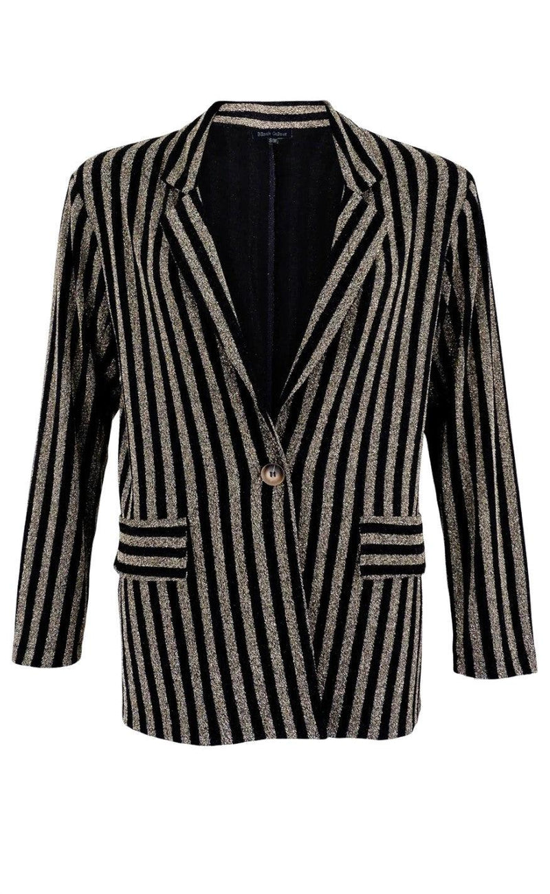 Black Colour Blazer - Muse - Gold Black