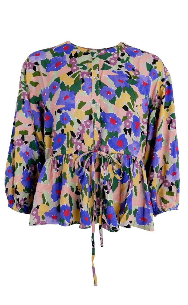 Black Colour Bluse - Blossom - Blue Mix