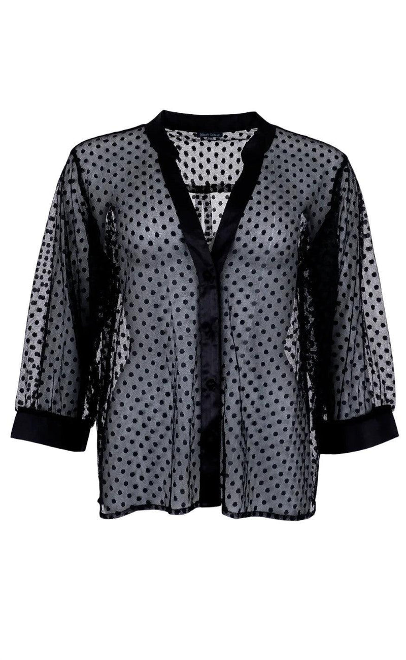 Black Colour Bluse - Dot - Black