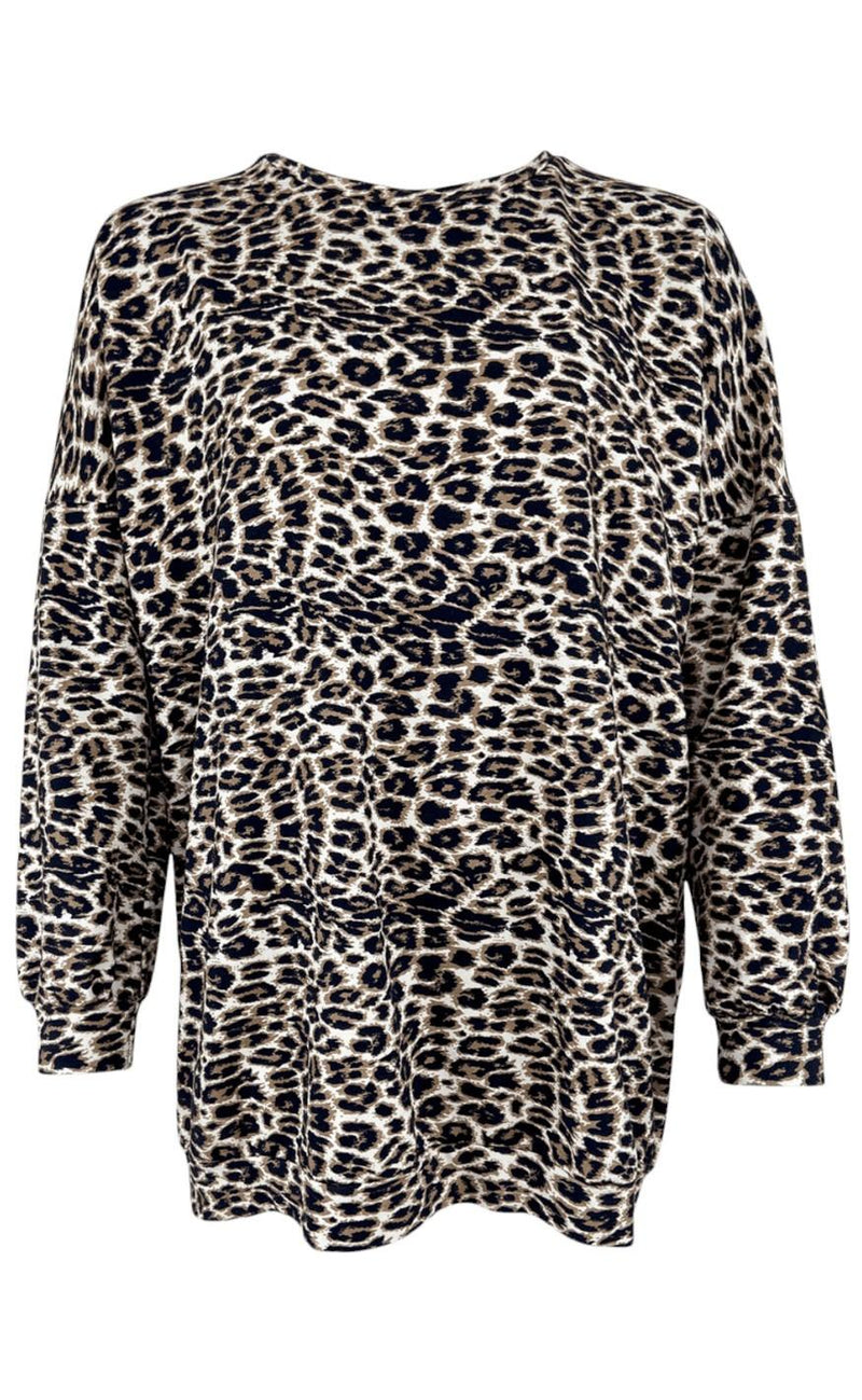 Black Colour Bluse - Eden Sweat - Leopard
