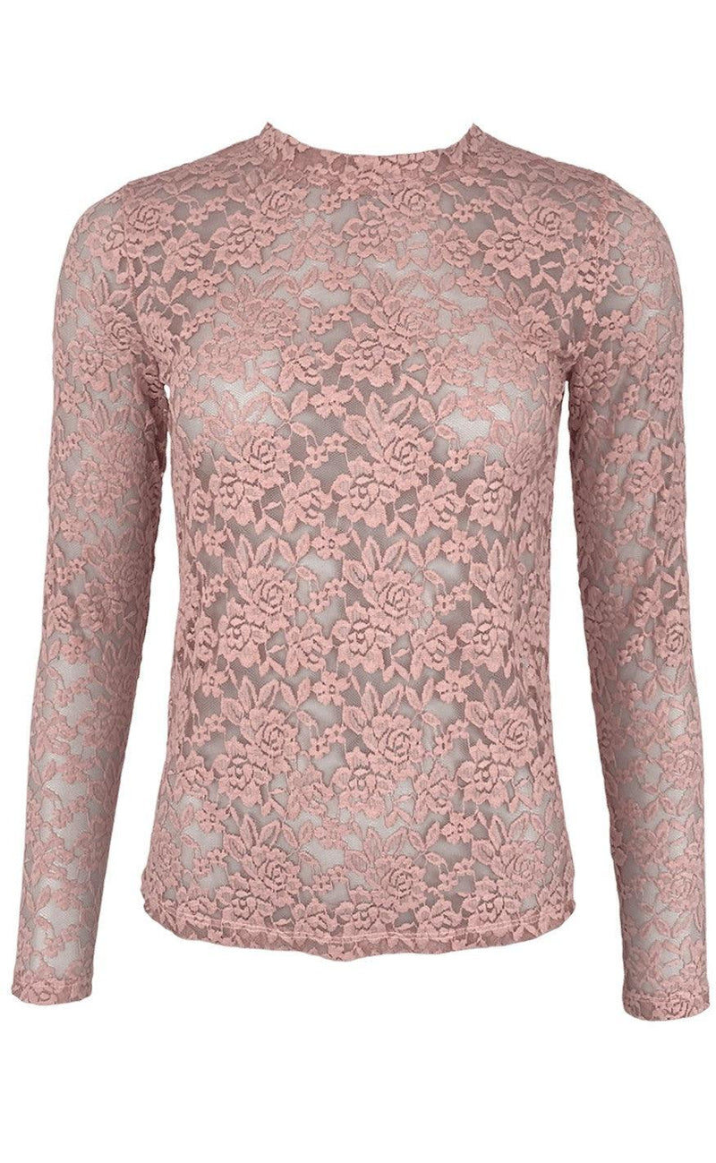 Black Colour Bluse - Eloise Lace - Rose