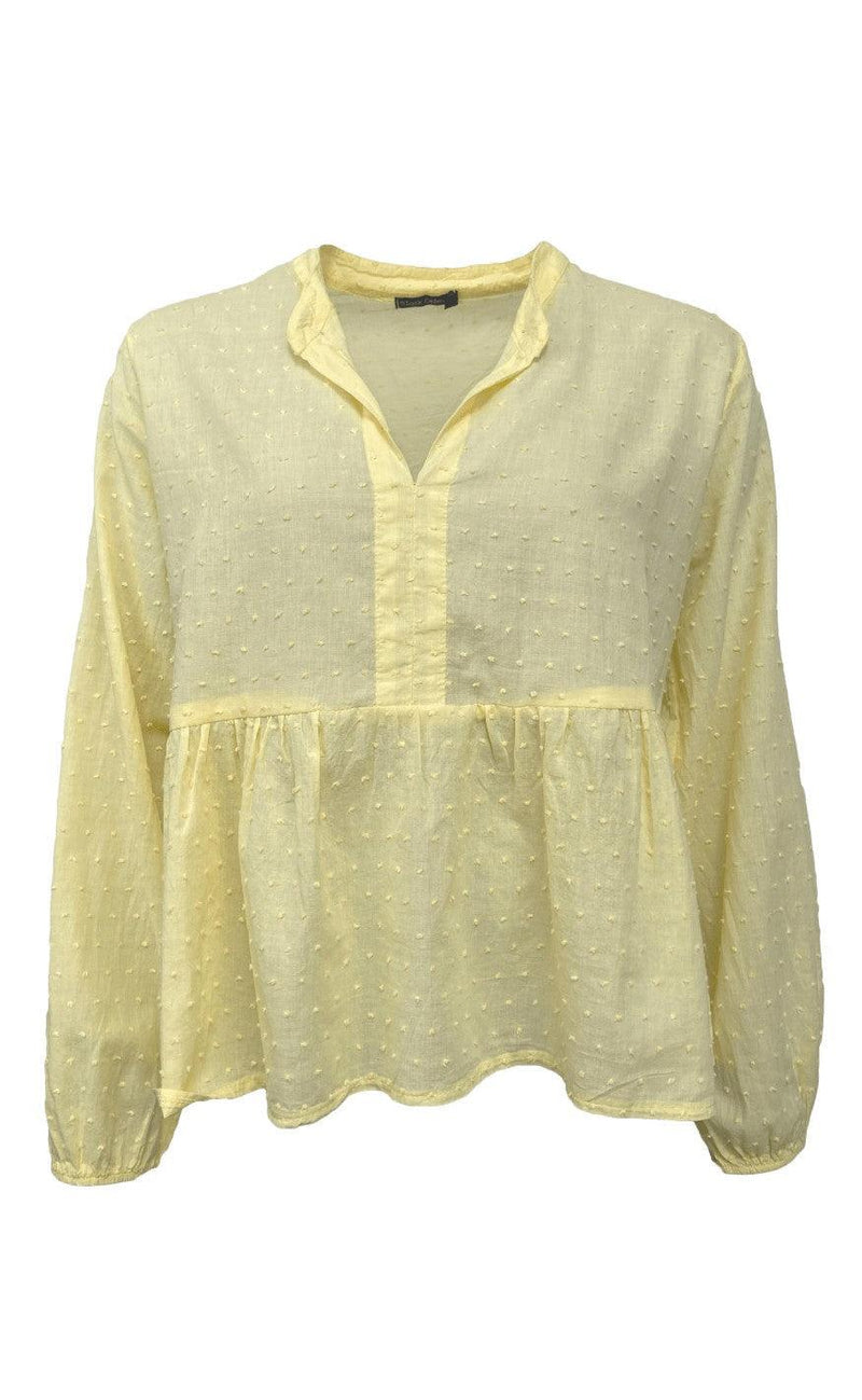 Black Colour Bluse - Frigg Cotton - Lt. Yellow