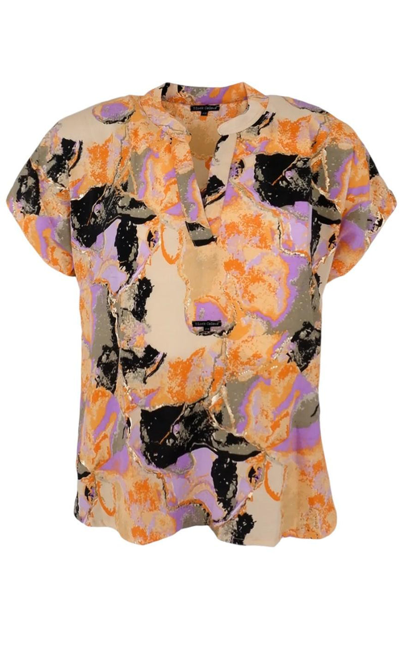 Black Colour Bluse - Luna Andrea - Orange Marble