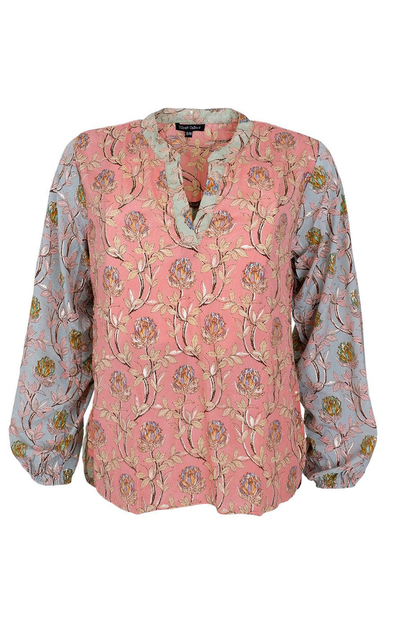 Black Colour Bluse - Luna Kaftan - Pastel Delight