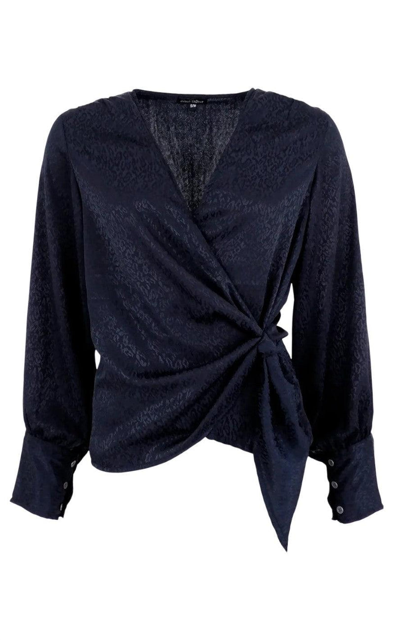 Black Colour Bluse - Luna Kay - Black Animal