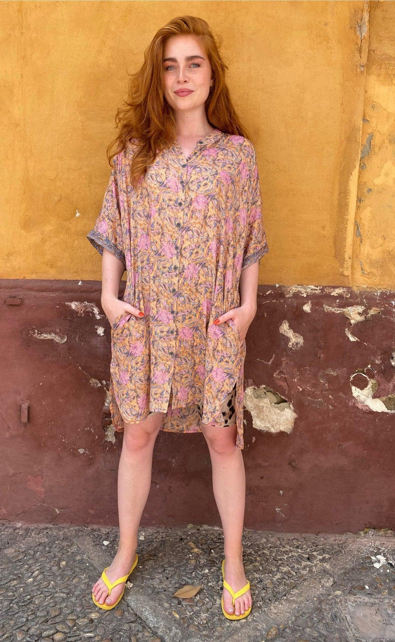 Black Colour Bluse - Luna Tunic - Pastel Peach