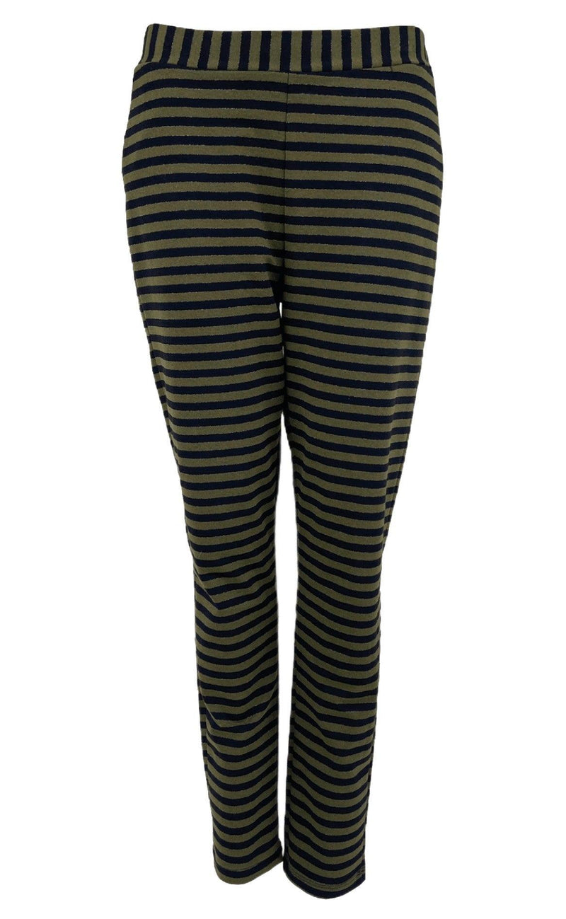 Black Colour Bukser - Jessa Striped - Army