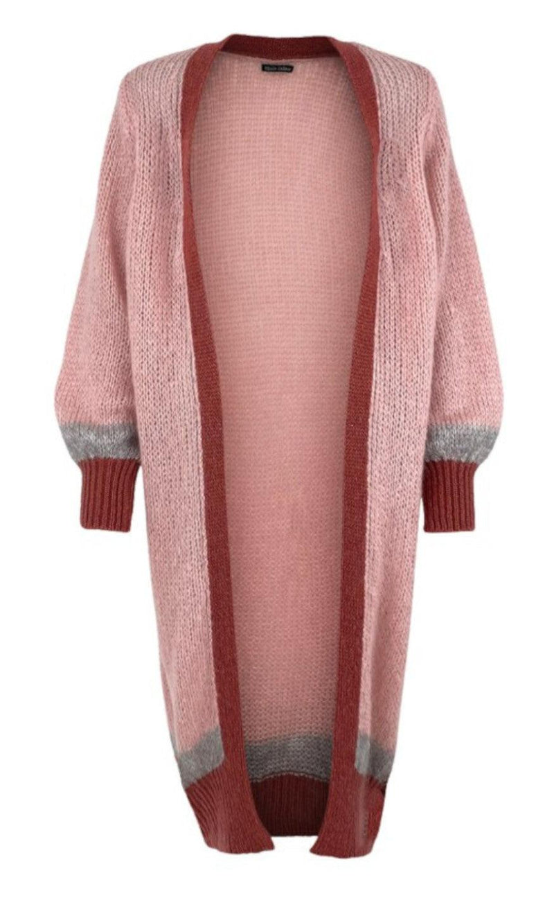 Black Colour Cardigan - Devina - Lt. Rose