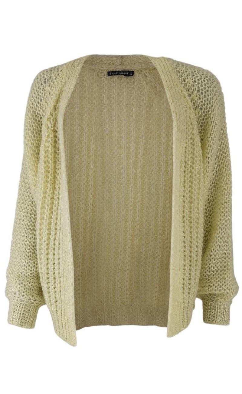 Black Colour Cardigan - Felicity Short - Light Yellow