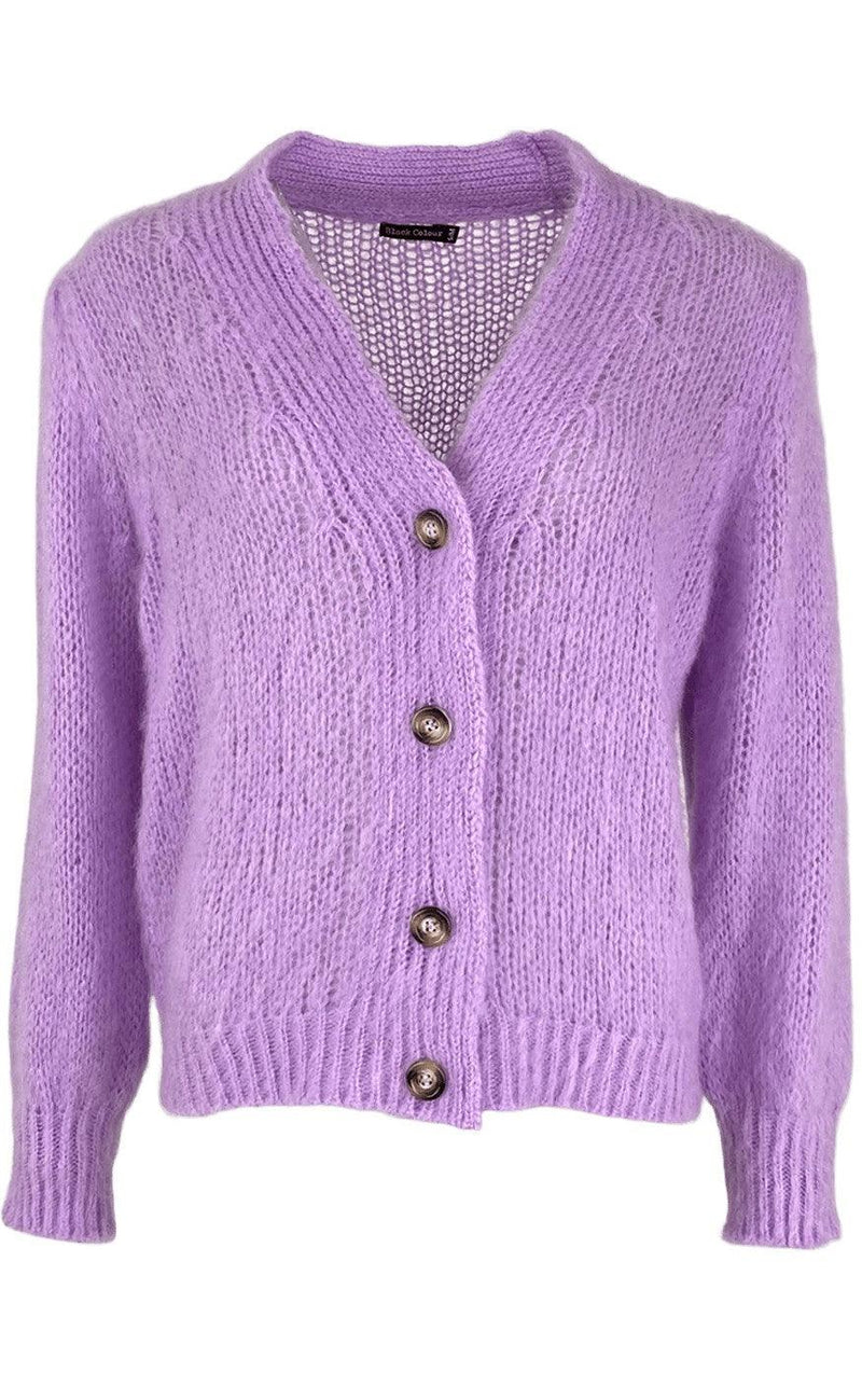 Black Colour Cardigan - Simona - Lavender