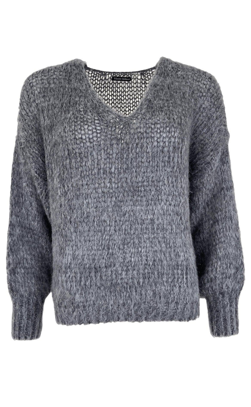 Black Colour Jumper - Simona - Grey
