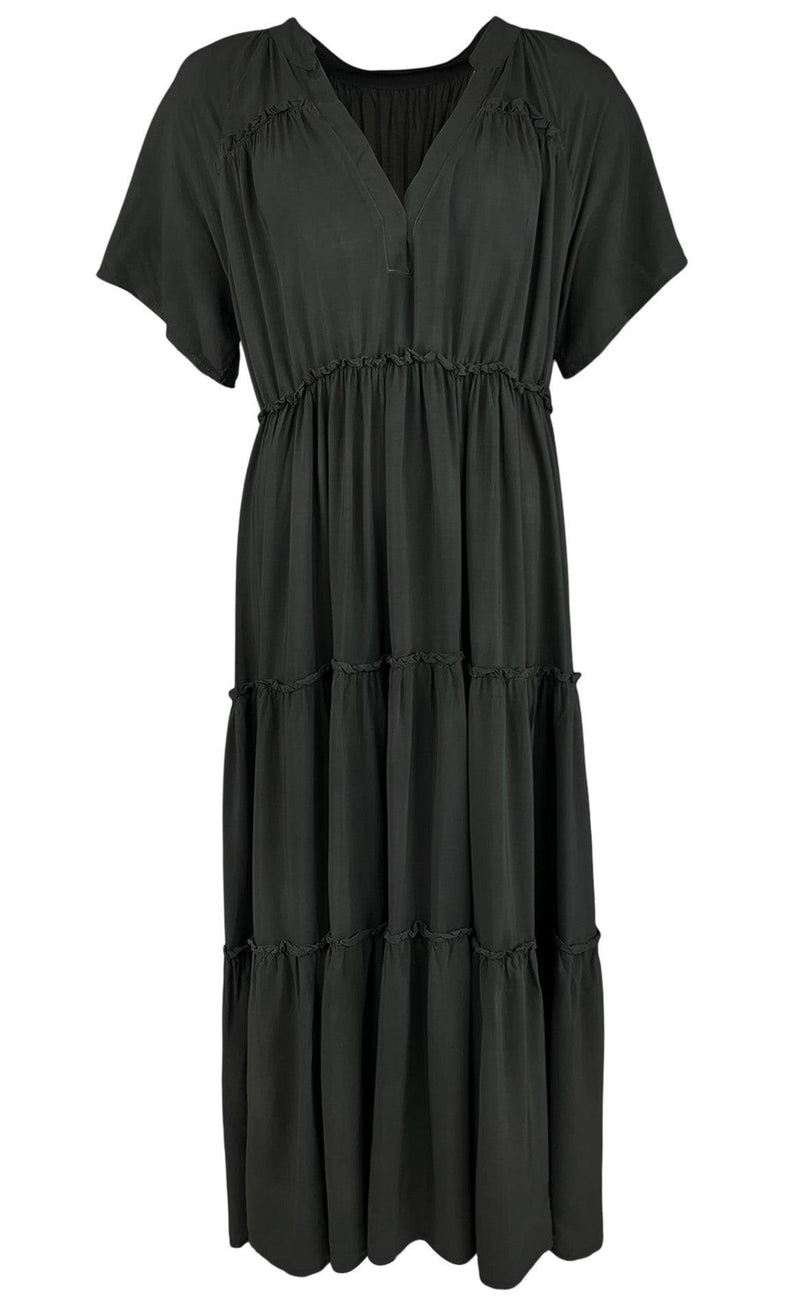 Black Colour Kjole - Ada Maxi Boho - Black