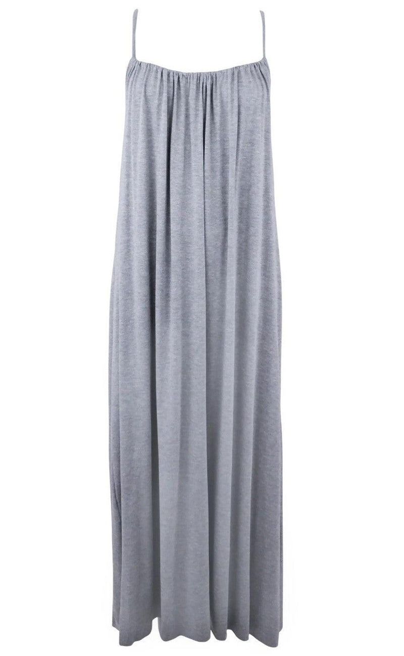 Black Colour Kjole - Jennifer Long Strap - Grey Melange