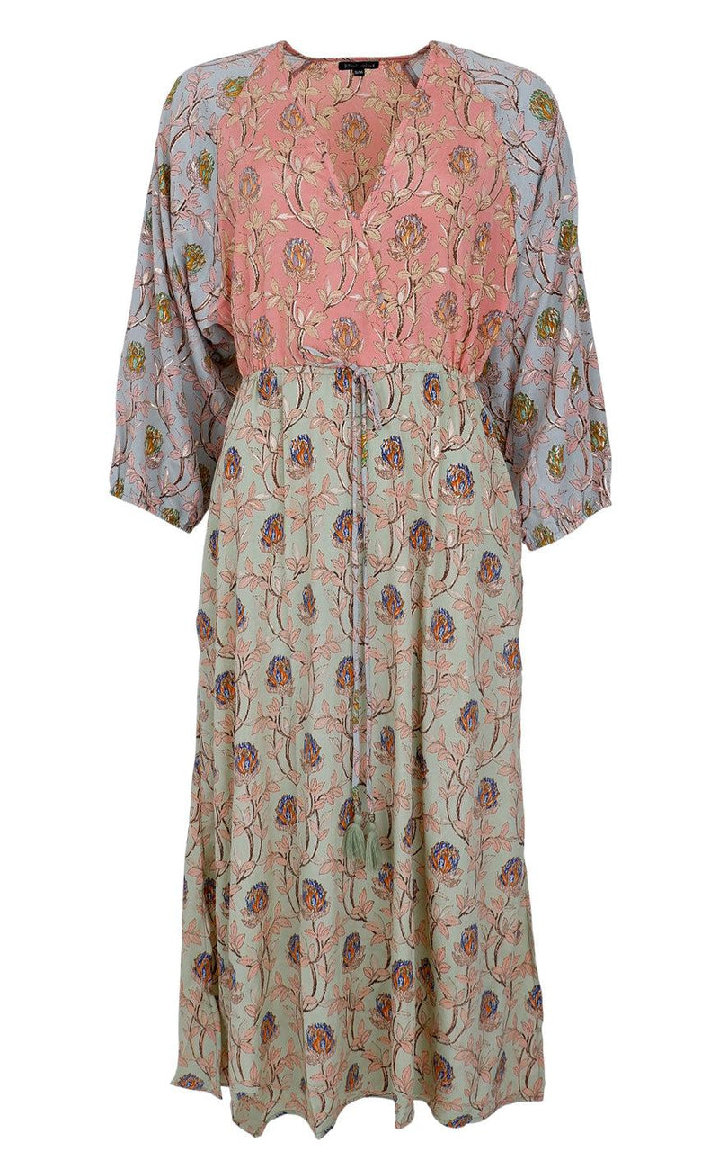 Black Colour Kjole - Luna V-Neck Long - Pastel Delight Mix