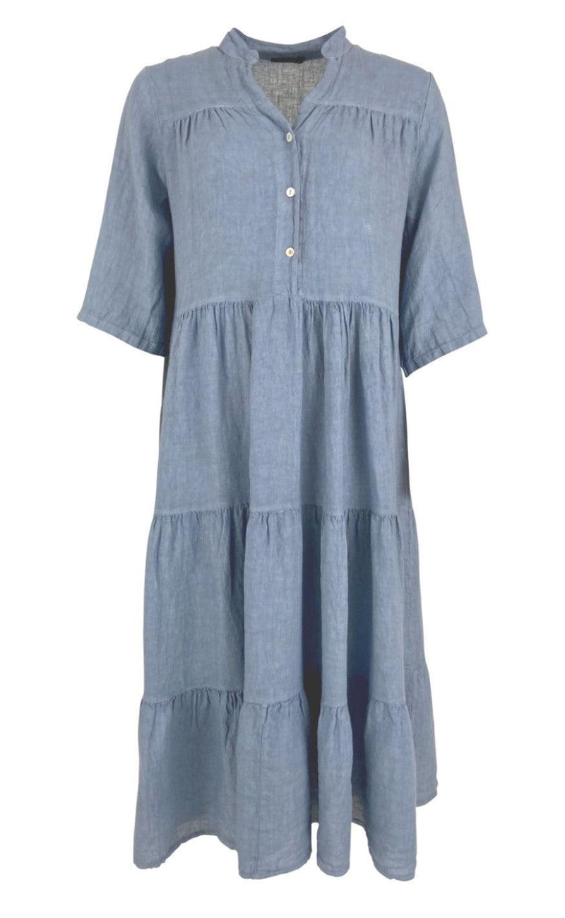 Black Colour Kjole - Siena Linen Maxi - Lt. Blue