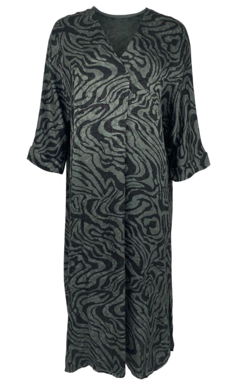 Black Colour Kjole - Tally Satin - Army