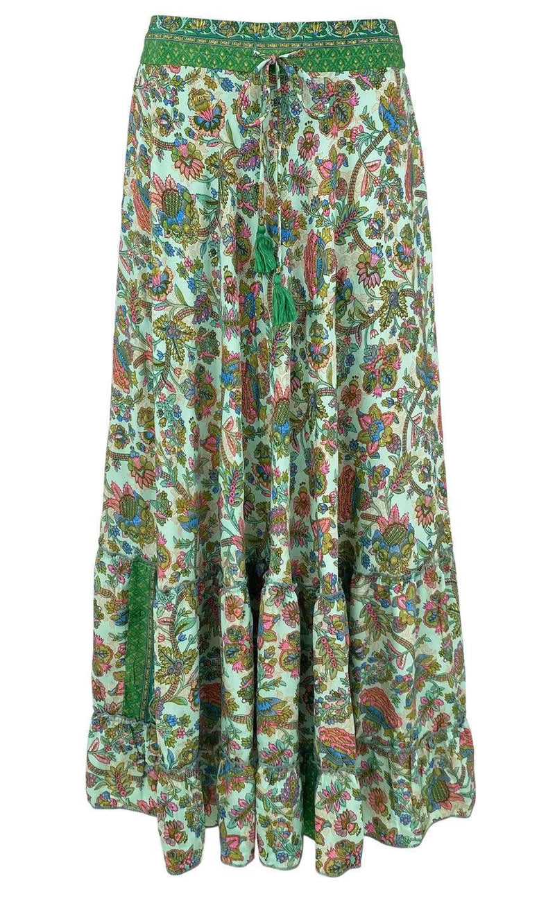 Black Colour Nederdel - Luna Maxi - Green Calypsa
