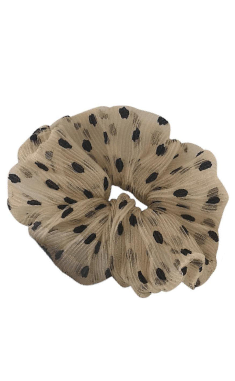 Black Colour Scrunchie - Andrea - Beige