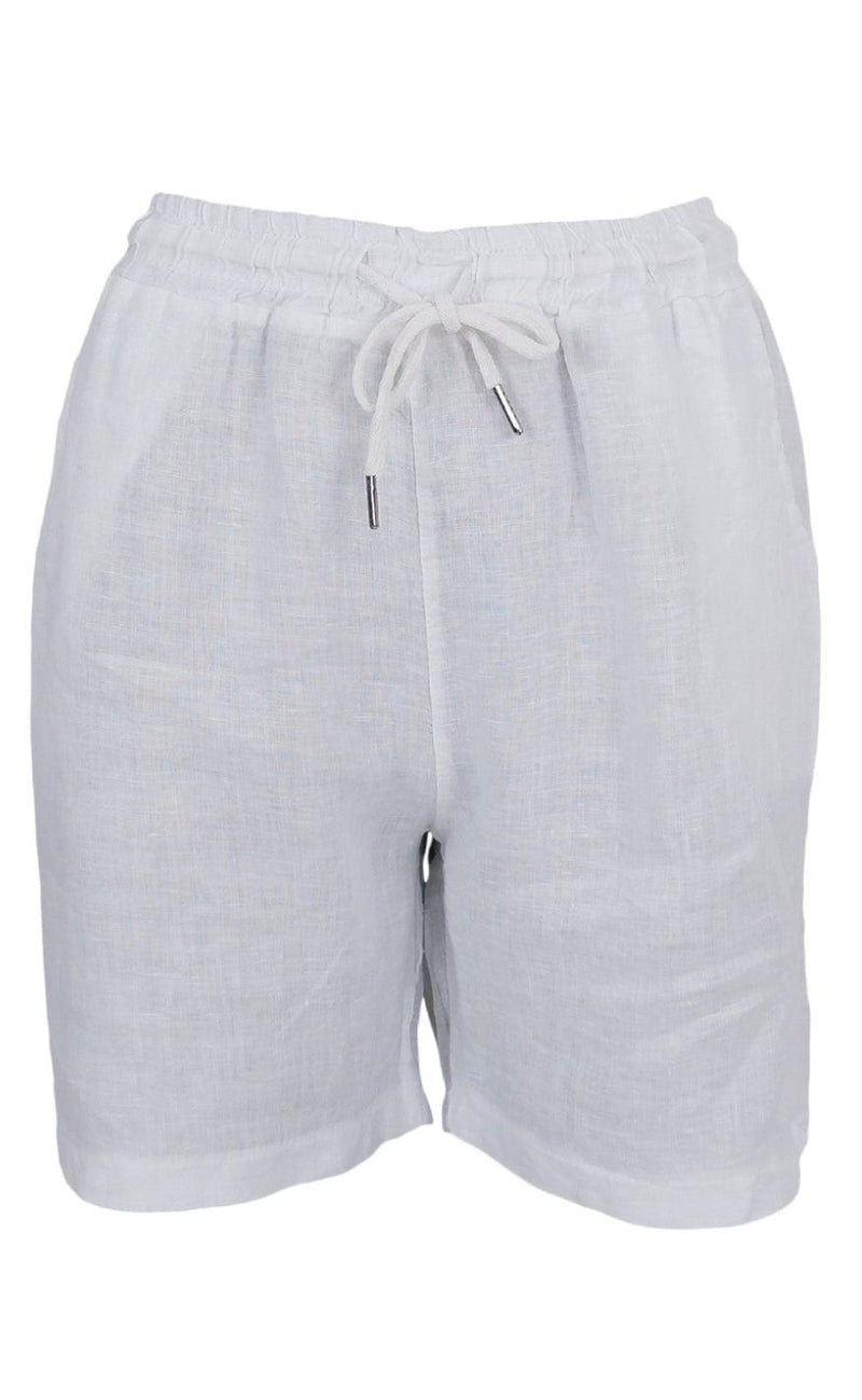 Black Colour Shorts - Melina - White