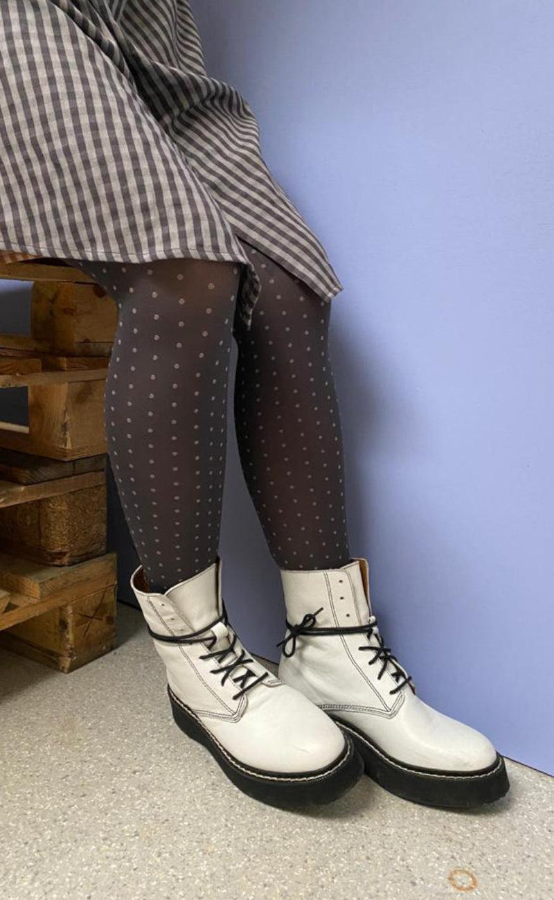 Black Colour Strømpebukser - Anna Mini Dot - Grey