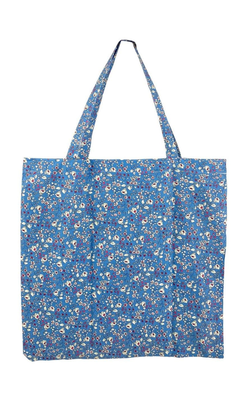 Black Colour Taske / Shopper - Lulu Cotton - Rosebud blue