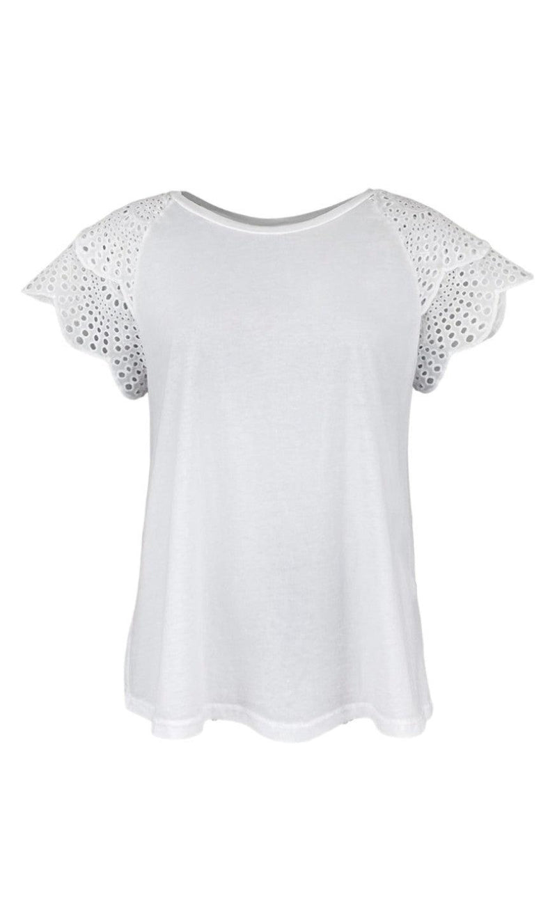 Black Colour Tee - Blair - White