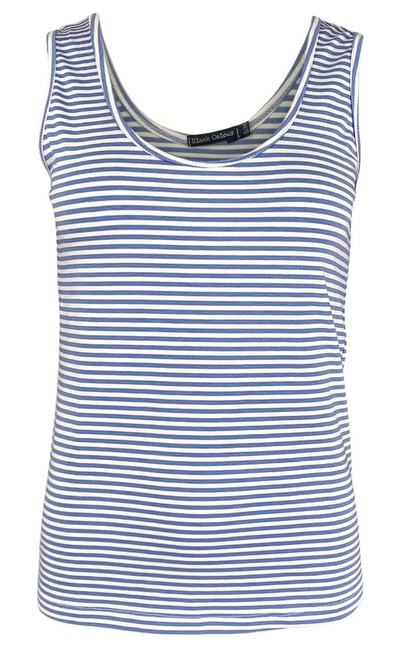Black Colour Top - Polly Striped - Blue
