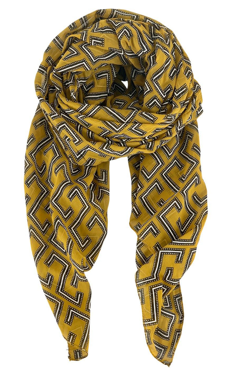 Black Colour Tørklæde - Cyrus - Yellow